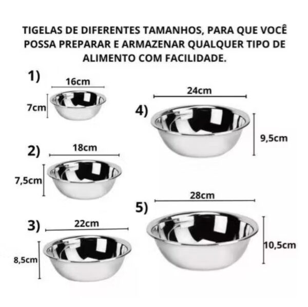 Saladeira Tigela Inox Vasilha Bacia Grande - Image 5